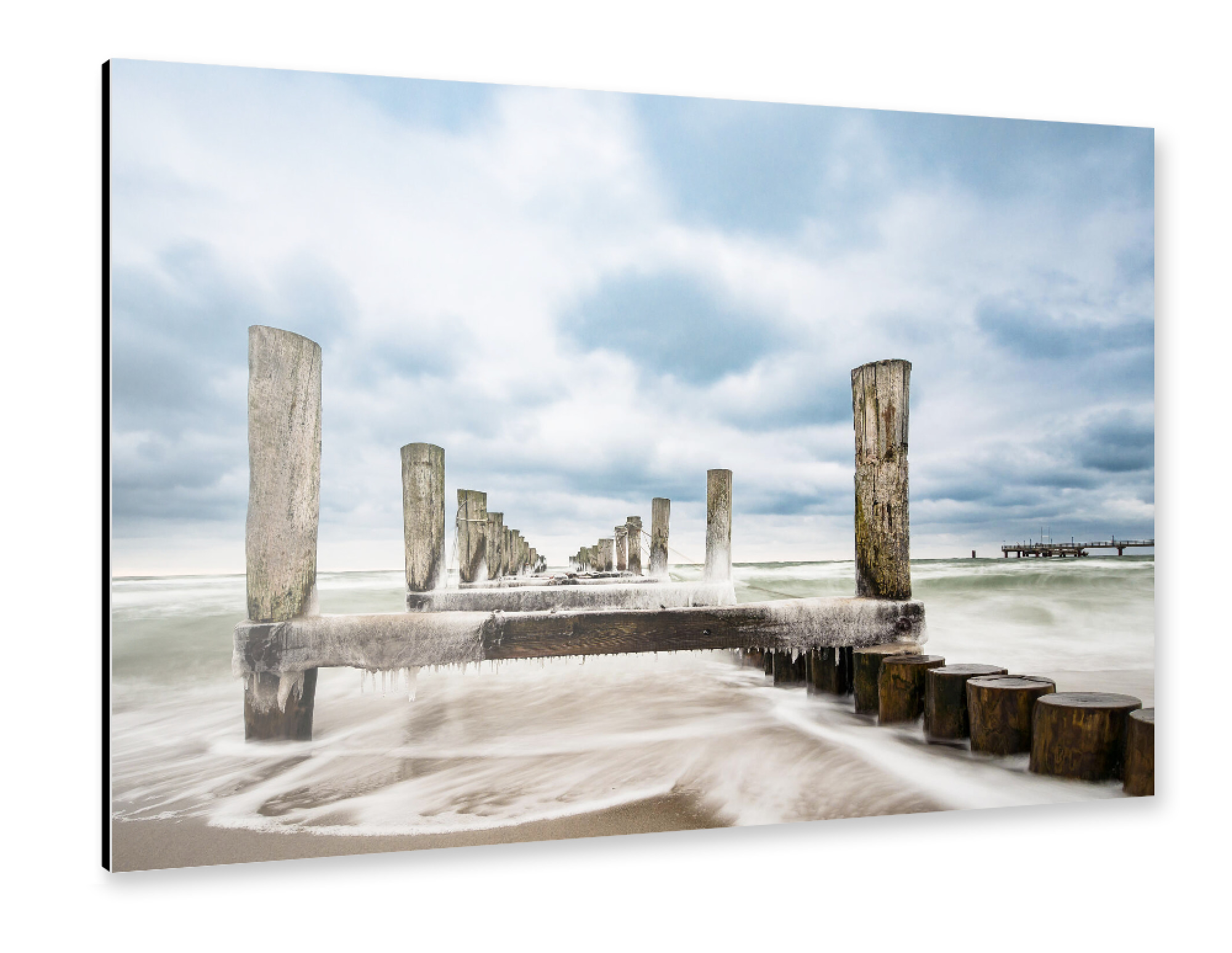 Alu-Dibond "Buhne, Seebrücke, Zingst" 75x50 cm artboxONE