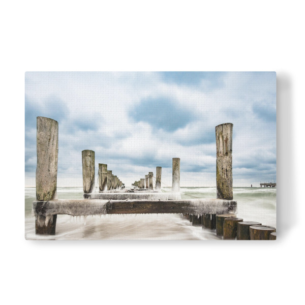 Leinwandbild "Buhne, Seebrücke, Zingst" artboxONE - Natur,Reise,Architektur,Reise / Strand und Meer