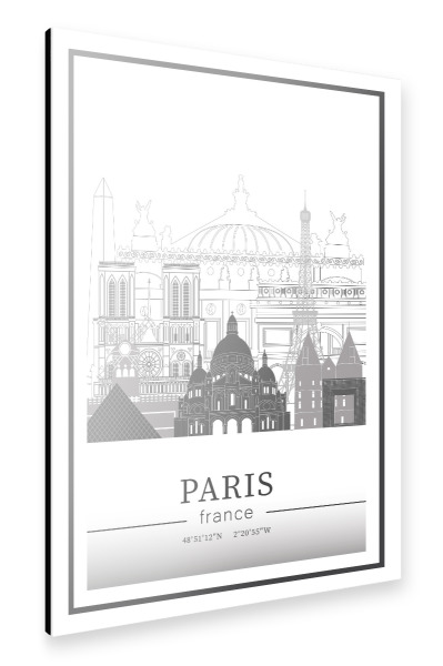 Alu-Dibond "Paris skyline line art" 30x20 cm artboxONE