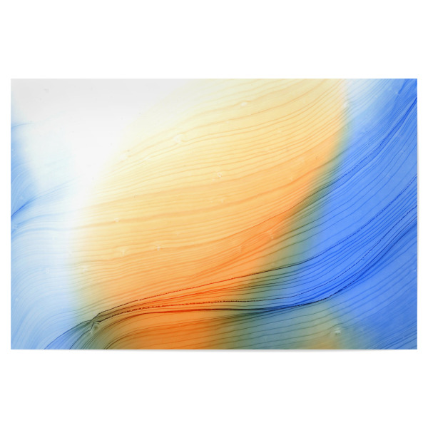 Poster "Orange and Blue waves" artboxONE - Abstrakt