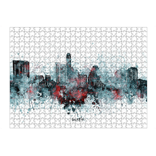 Puzzle Ravensburger "Austin skyline artistic grey" artboxONE - Städte,Reise,Architektur