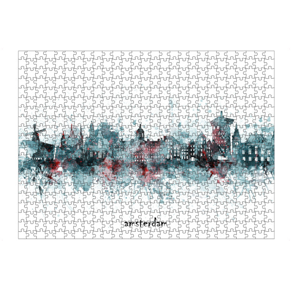 artboxONE Puzzle "Amsterdam skyline artistic grey" artboxONE - Städte,Architektur,Städte / Amsterdam