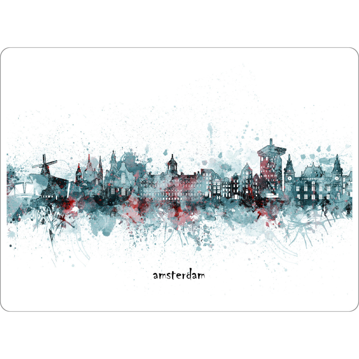 Tischset "Amsterdam skyline artistic grey" artboxONE - Städte,Architektur,Städte / Amsterdam
