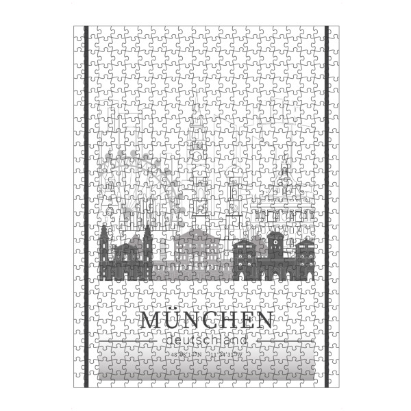 artboxONE Puzzle "Munich skyline line art" artboxONE - Städte,Städte / München,Reise,Architektur,Kartografie