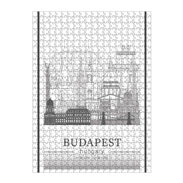 artboxONE Puzzle "Budapest skyline line art" artboxONE - Städte,Reise,Architektur,Städte / Budapest,Kartografie