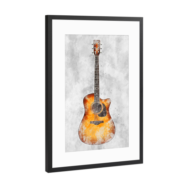 Poster mit Rahmen Schwarz (Metallic) "Guitar (matart)" artboxONE - Musik