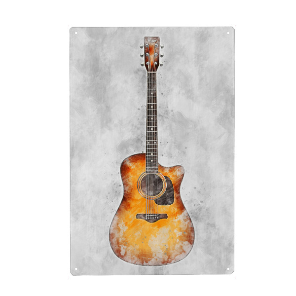 Metall Poster "Guitar (matart)" artboxONE - Musik - Guitar,Guitarist,Instrument,Musik,Gitarre,Instruments,Music,Musical,Musician - Blechschild