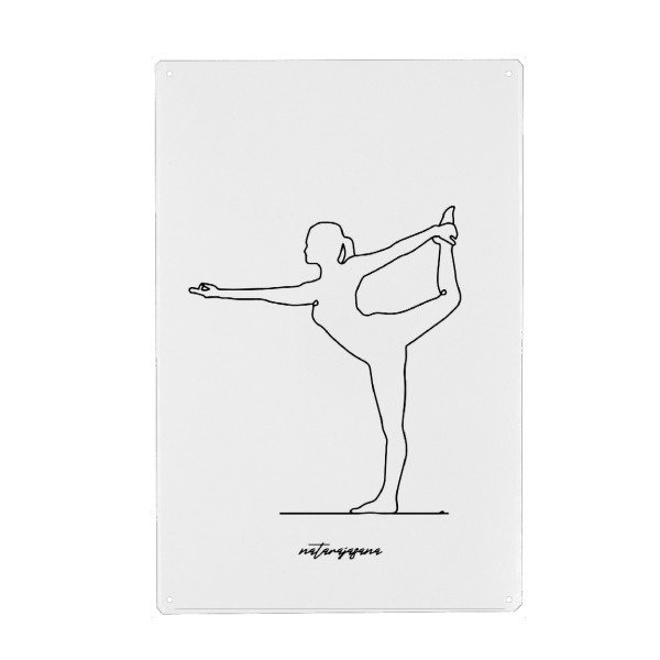 Holzbild "Yoga Natarajasana bw one line" artboxONE - Menschen,Sport