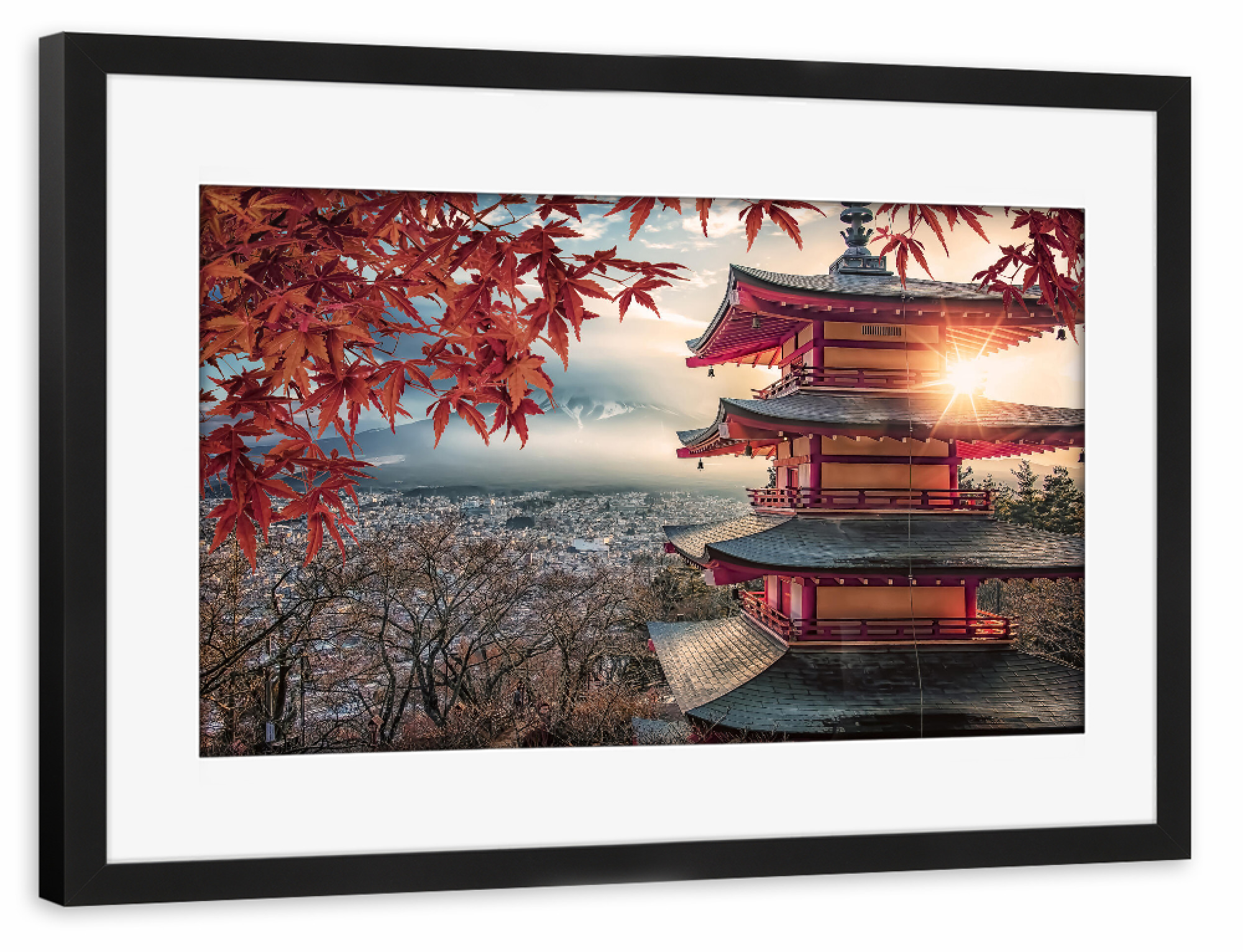Poster mit Rahmen schwarz "Chureito" artboxONE - Natur,Reise,Architektur,Reise / Asien,Reise / Länder