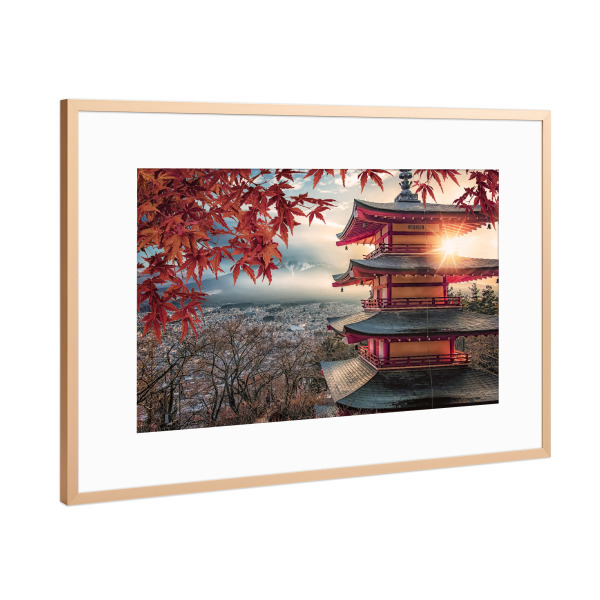 Poster mit Rahmen Kupfer "Chureito" artboxONE - Natur,Reise,Architektur,Reise / Asien,Reise / Länder