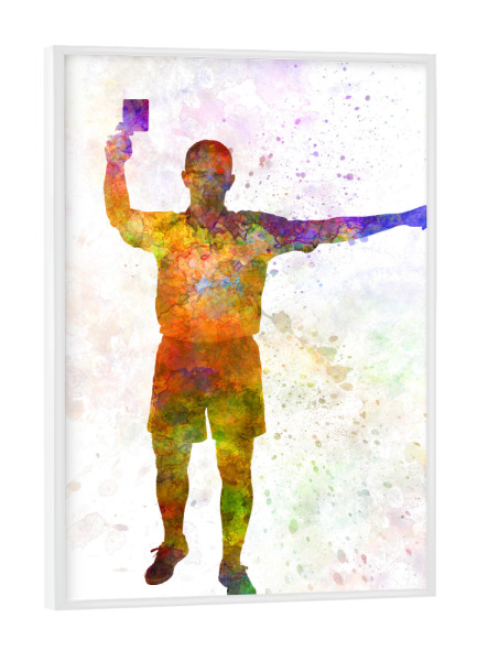 Poster mit weißem Rahmen "The referee expels the player" artboxONE - Menschen,Sport / Fußball,Männer
