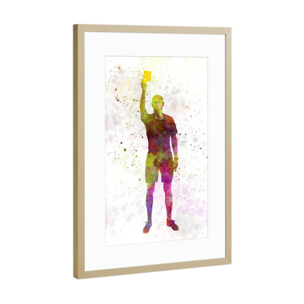 Poster mit Rahmen Gold "Referee in watercolor-a" artboxONE - Menschen,Sport / Fußball,Männer