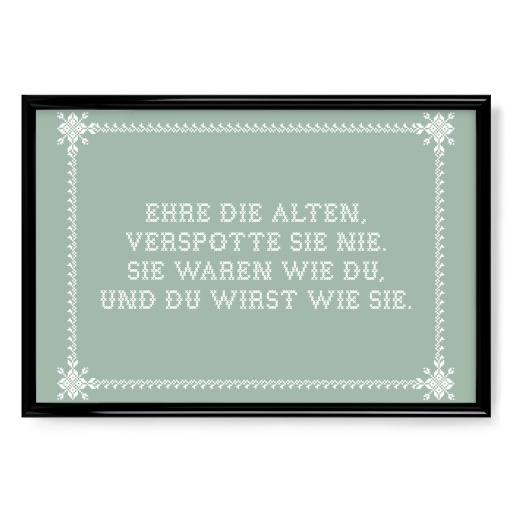 Ehre die Alten I Kreuzstich Weiß