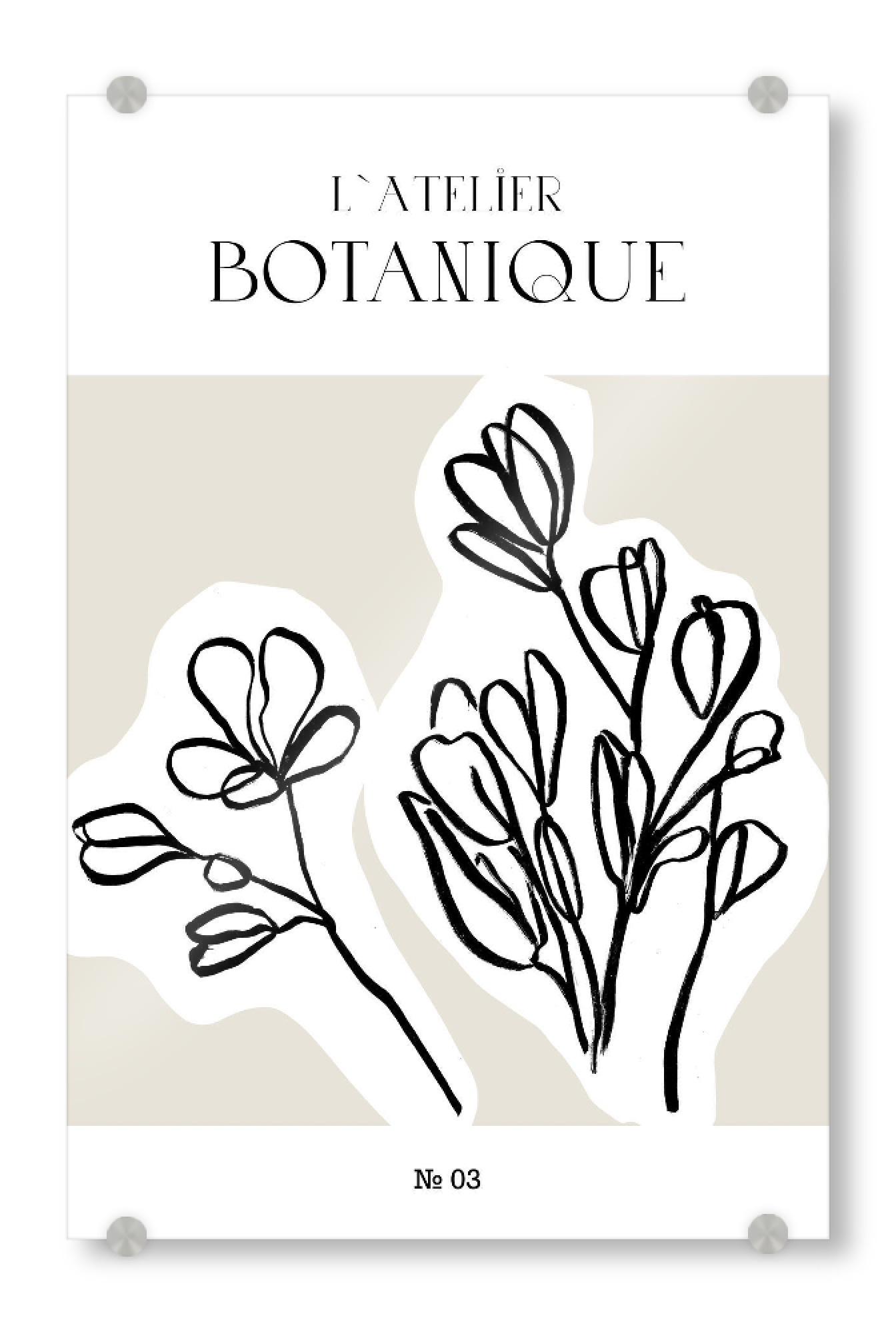 Acrylglasbild "Botanical handdrawn sketch" artboxONE - Typografie,Natur,Floral