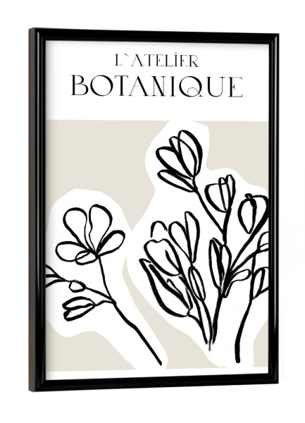 Poster mit schwarzem Rahmen "Botanical handdrawn sketch" artboxONE - Typografie,Natur,Floral