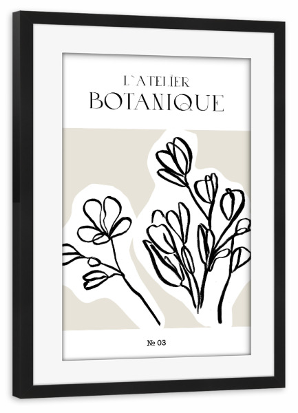 Poster mit Rahmen schwarz "Botanical handdrawn sketch" artboxONE - Typografie,Natur,Floral