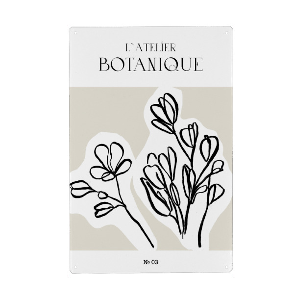 Metall Poster "Botanical handdrawn sketch" artboxONE - Typografie,Natur,Floral