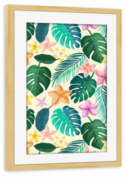 Poster mit Rahmen kiefer "Tropenparadies zum Verlieben" artboxONE - Natur,Floral