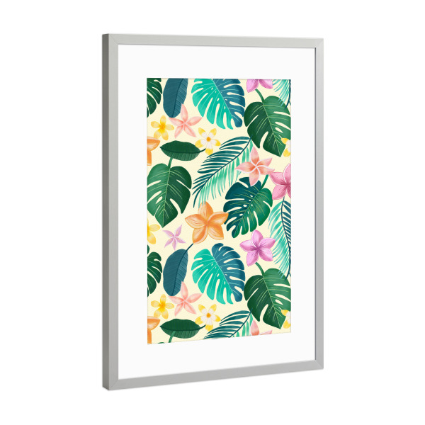 Poster mit Rahmen Silber "Tropenparadies zum Verlieben" artboxONE - Natur,Floral