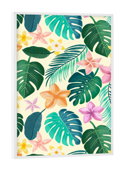 Poster mit weißem Rahmen "Tropenparadies zum Verlieben" artboxONE - Natur,Floral