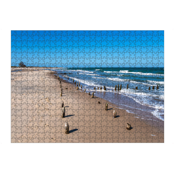 Puzzle Ravensburger "Strand, Buhnen und Wellen" artboxONE - Natur,Reise,Reise / Strand und Meer