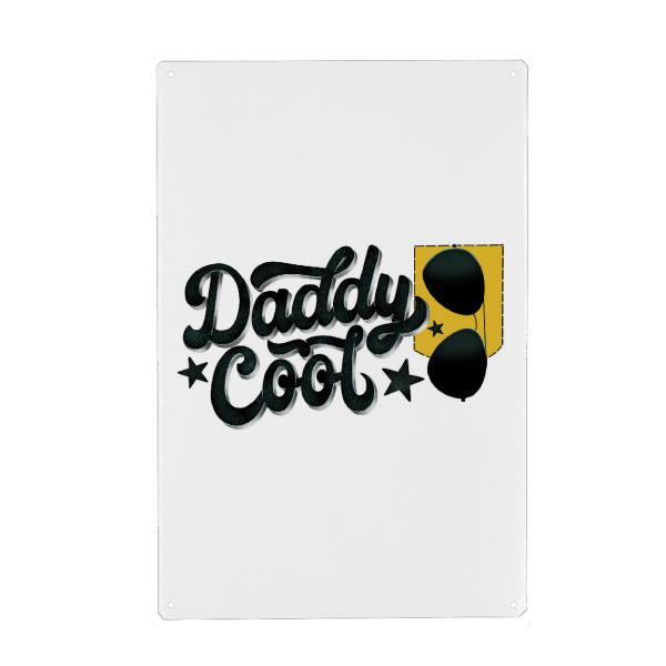 Holzbild "Daddy cool & mit großem Herzen" artboxONE - Typografie,Liebe,Für Papa,Lustig