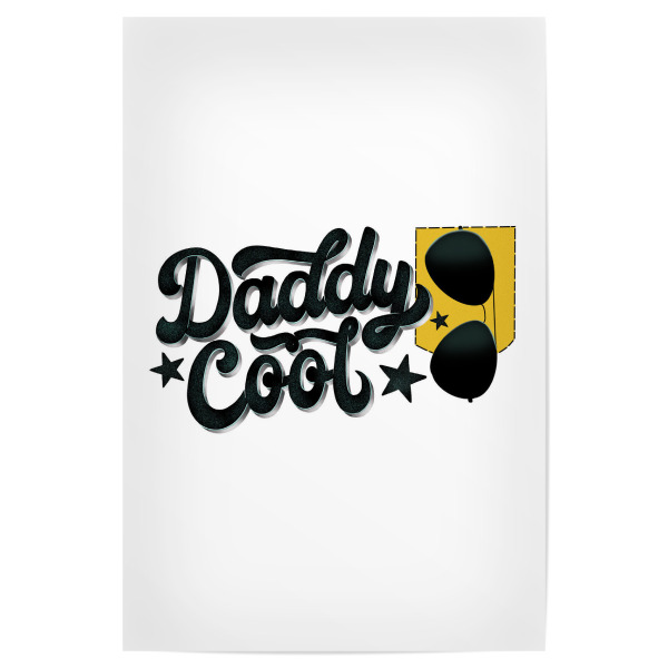 Poster "Daddy cool & mit großem Herzen" artboxONE - Typografie,Liebe,Für Papa,Lustig