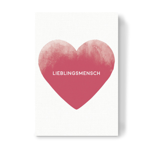 Leinwandbild "Lieblingsmensch mit Herz I Rot" artboxONE - Typografie,Für Kinder,Abstrakt,Liebe,Lustig