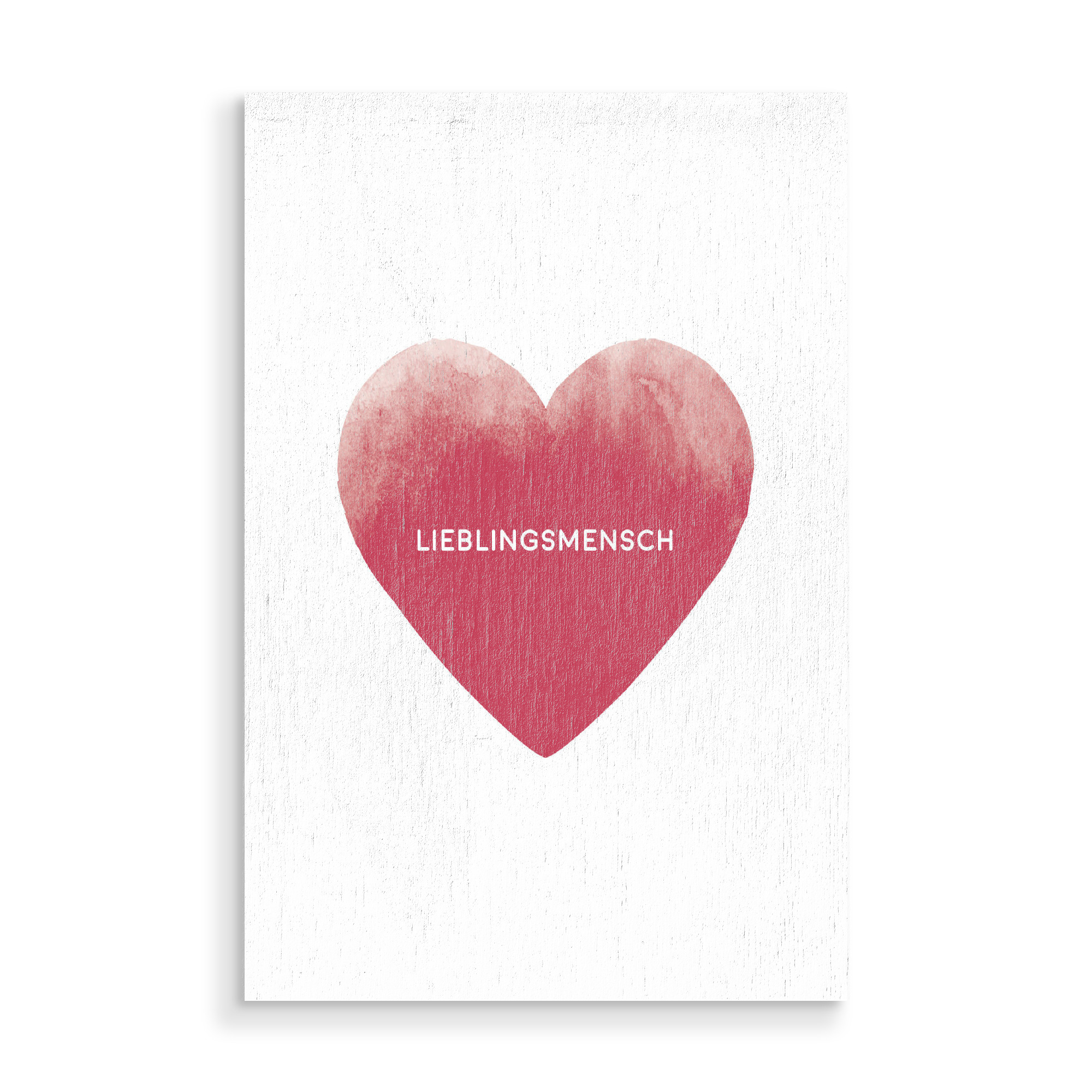 Holzbild "Lieblingsmensch mit Herz I Rot" artboxONE - Typografie,Für Kinder,Abstrakt,Liebe,Lustig