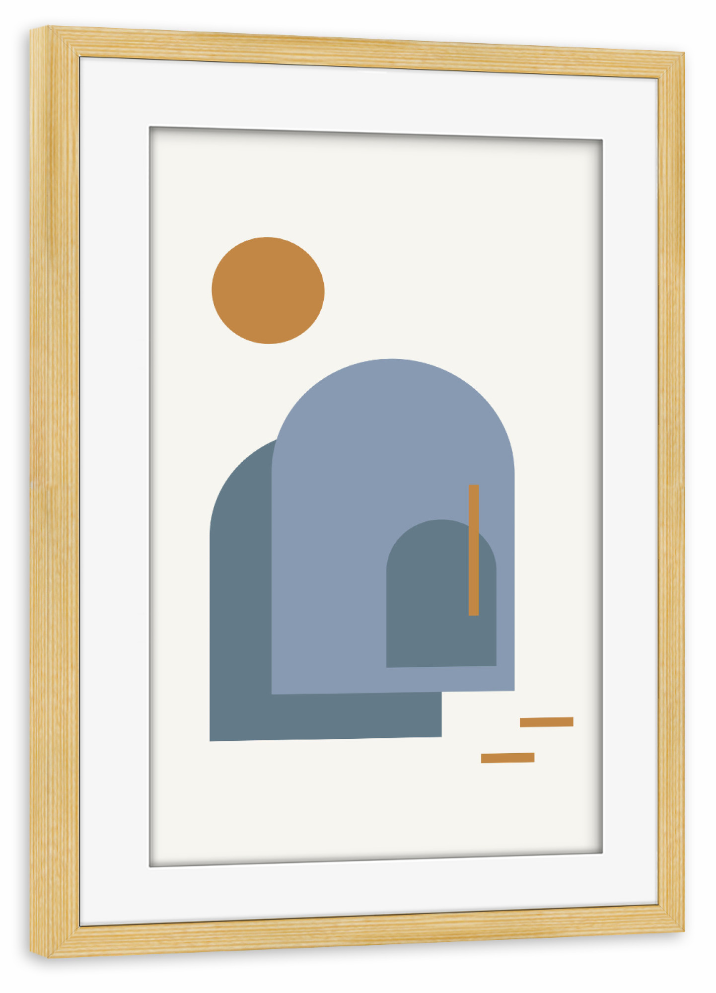Poster mit Rahmen kiefer "Aesthetic Gallery - Formen Sonne" artboxONE - Abstrakt,Geometrie
