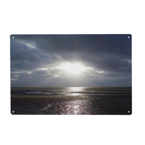 Metall Poster "Sonnenuntergang in Friesland" artboxONE - Natur,Reise / Strand und Meer