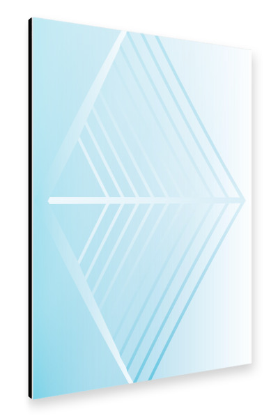 Alu-Dibond "Rhombus blue white" 30x20 cm artboxONE