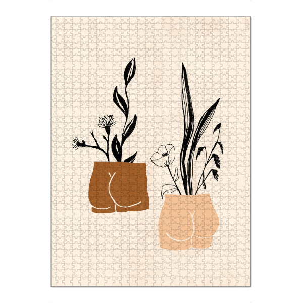 Puzzle Ravensburger "Couple Bottoms Flower Sculptures" artboxONE - Floral,Abstrakt,Menschen