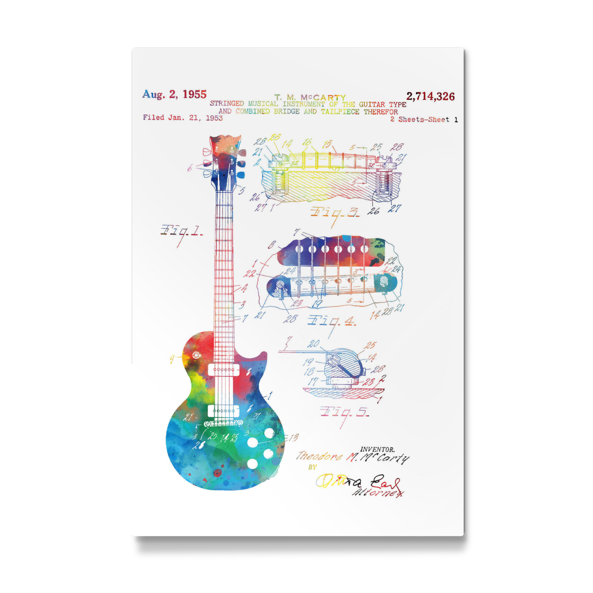 Galerie-Print "Guitar electric patent" 30x20 cm artboxONE