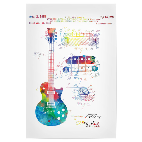 Poster 30x20 cm "Guitar electric patent" artboxONE - Musik