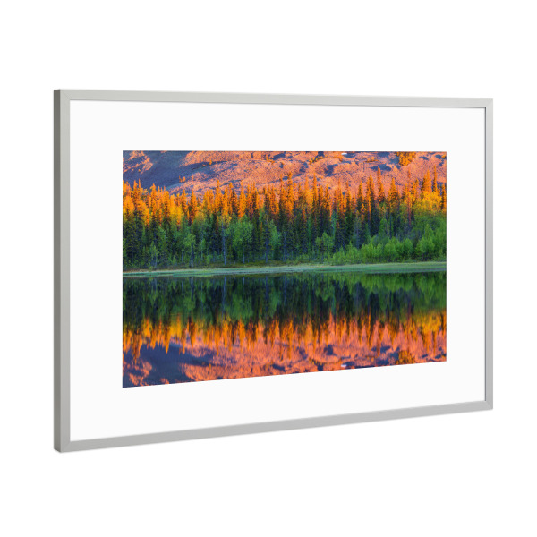 Poster mit Rahmen Silber "See mit Spiegelung" artboxONE - Natur,Reise,Reise / Länder