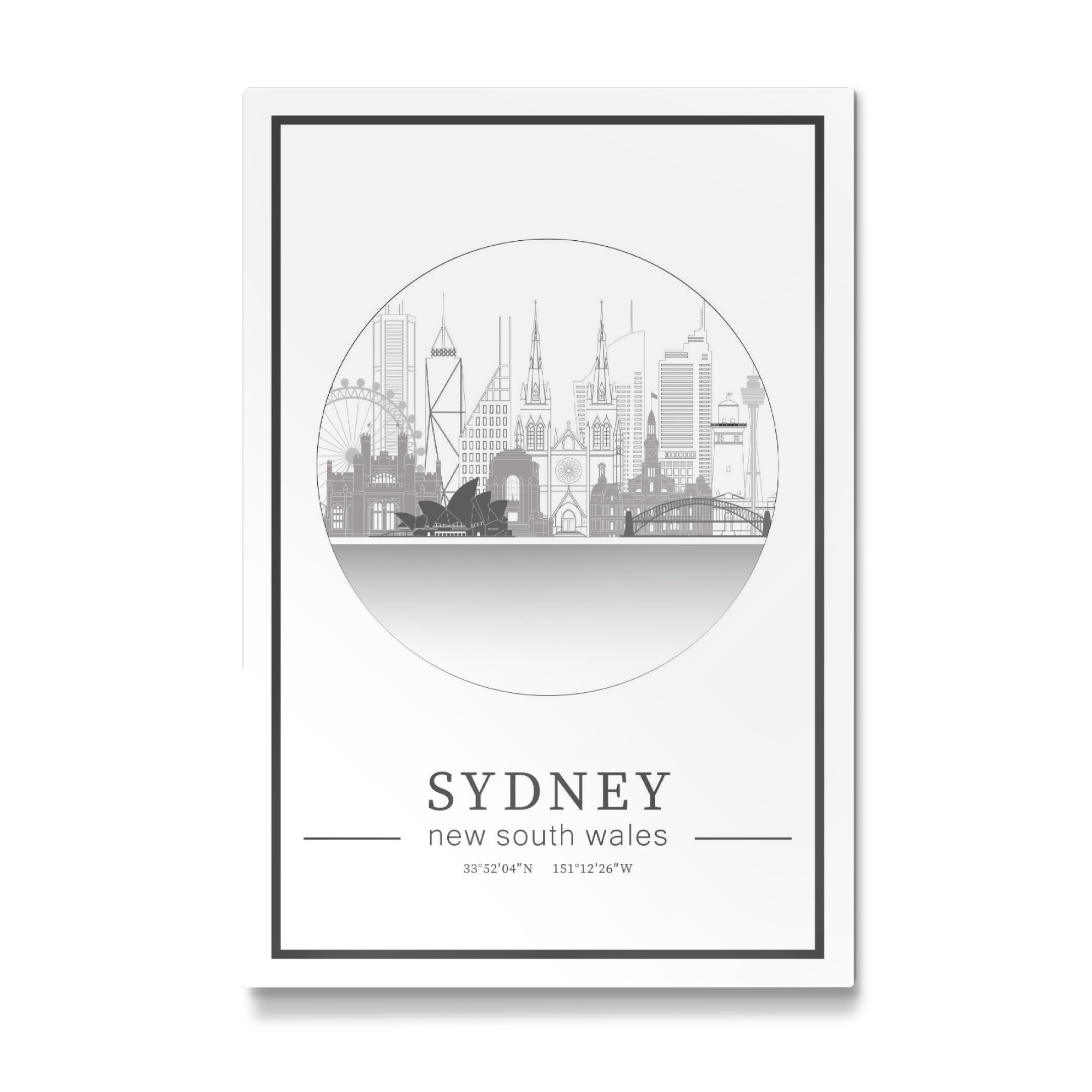 Galerie-Print "Sydney skyline line art circle" 75x50 cm artboxONE