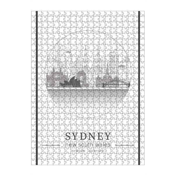 Puzzle Ravensburger "Sydney skyline line art circle" artboxONE - Städte,Reise,Architektur,Städte / Sydney,Kartografie