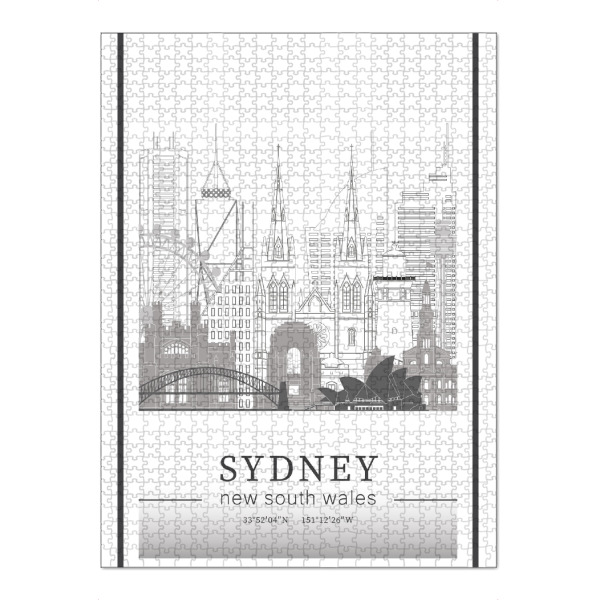 Puzzle Ravensburger "Sydney skyline line art" artboxONE - Städte,Reise,Architektur,Städte / Sydney,Kartografie