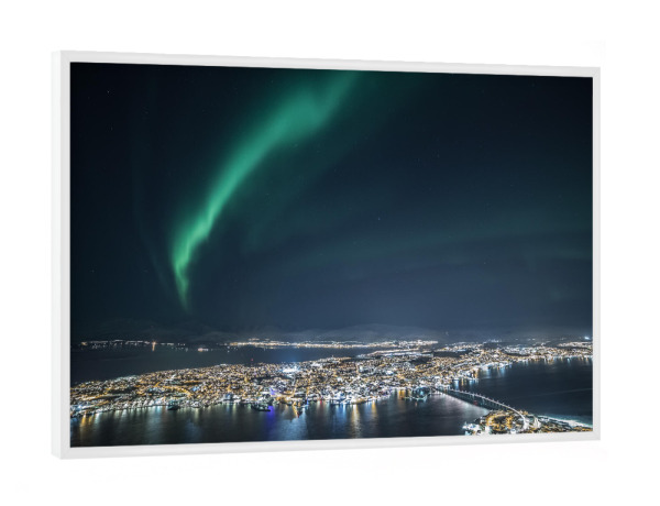 Poster mit weißem Rahmen "Northern Lights Tromso" artboxONE - Städte,Natur,Reise
