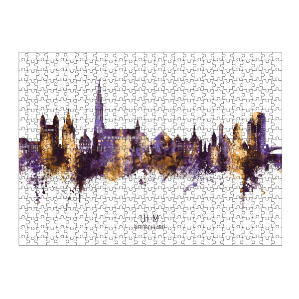 artboxONE Puzzle "Ulm Germany Skyline PurpleGold" artboxONE - Städte