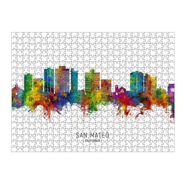 Puzzle Ravensburger "San Mateo California Skyline txt" artboxONE - Städte