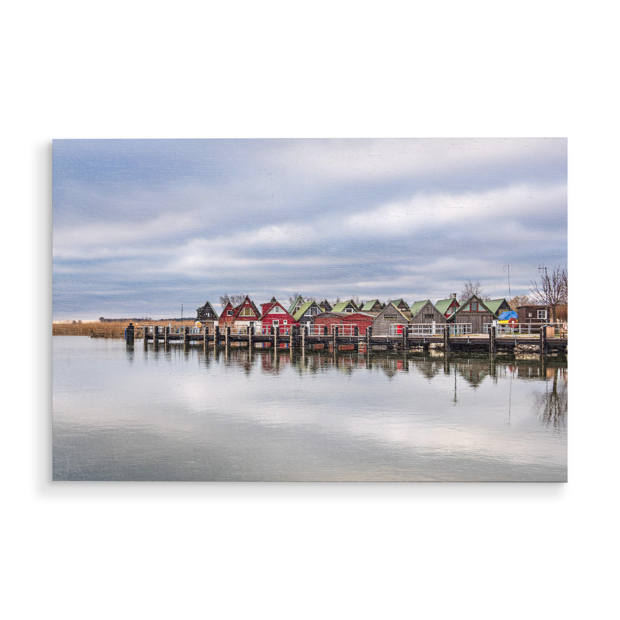 Holzbild "Bootshaus am Bodden" artboxONE - Natur,Reise,Architektur