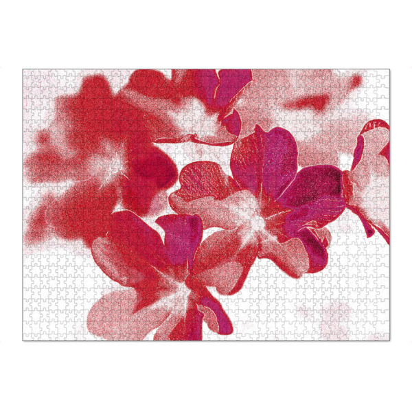 Puzzle Ravensburger "Abstrakte Blumen Pink Rot Weiß" artboxONE - Natur,Floral,Abstrakt,Für Mama