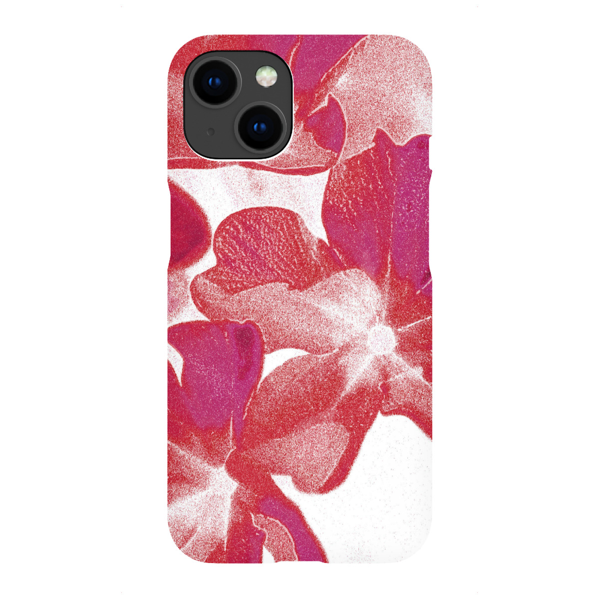iPhone "Abstrakte Blumen Pink Rot Weiß" Premium-Case Handyhülle artboxONE