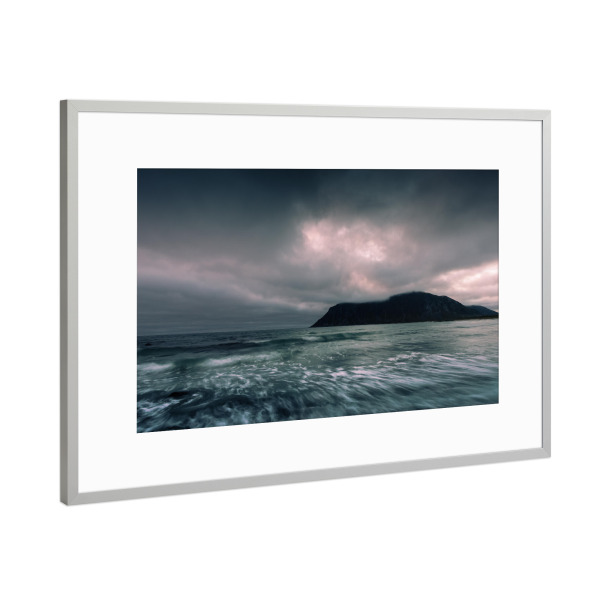 Poster mit Rahmen Silber "Dark Seascape" artboxONE - Natur