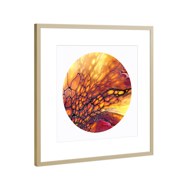 Poster mit Rahmen Gold "Warm the Lacings - Art" artboxONE - Abstrakt