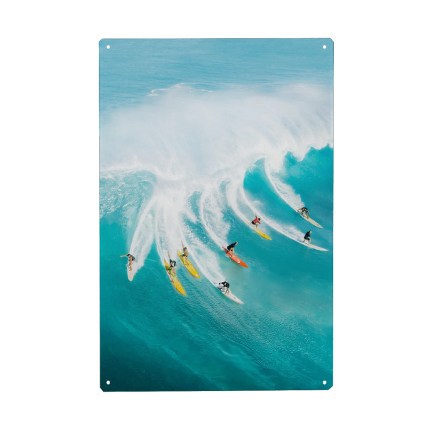 Metall Poster "Let's Surf" artboxONE - Natur,Für Kinder,Reise / Strand und Meer,Sport,Für Papa