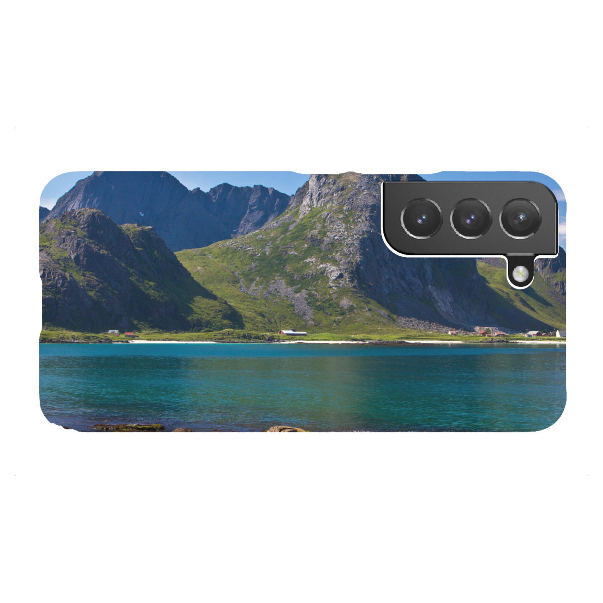Samsung Galaxy "Berge am Fjord auf den Lofoten" Premium-Case Handyhülle artboxONE