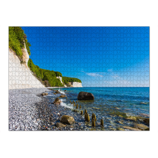 Puzzle Ravensburger "Buhne, Steine, Kreidefelsen" artboxONE - Natur,Reise,Reise / Strand und Meer